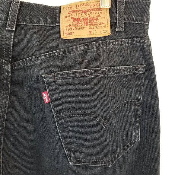 LEVI'S 505 Regular straight fit black jean - Picture 5 of 7